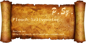 Plesch Szilveszter névjegykártya