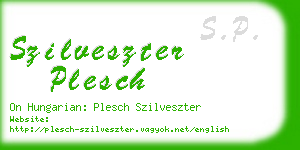 szilveszter plesch business card